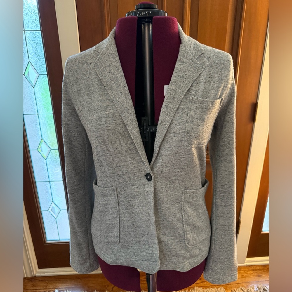 GAP Gray Soft French Terry Knit Blazer Jacket